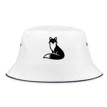 Fox Animal - Bucket Hat - white/navy - Front