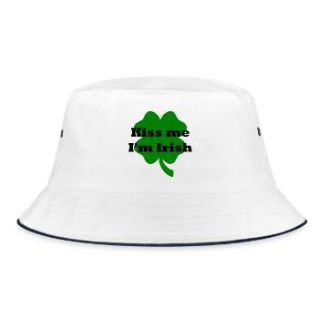 Kiss me I'm Irish - Bucket Hat - Weiß/Navy - Vorne