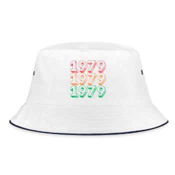 Neon Retro 1979 Year Design - Bucket Hat - white/navy - Front