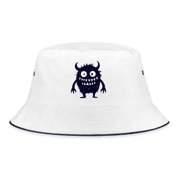 Petit monstre sombre et mignon drôle - Bob - blanc/marine - Devant