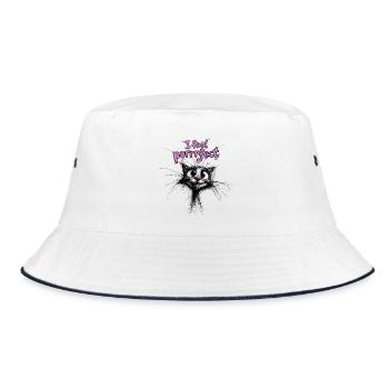 Cute Kittens - I feel purrrfect - Bucket Hat - white/navy - Front