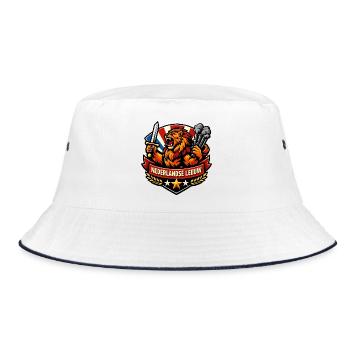 Lion hollandais avec épée et fumée - Bob - blanc/marine - Devant