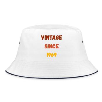1969 Birthday - Vintage since 1969 - Bucket Hat - white/navy - Front