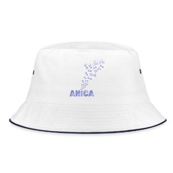 Anica als Segeln - Bucket Hat - Weiß/Navy - Vorne