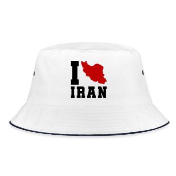 I Love Iran - Bucket Hat - white/navy - Front