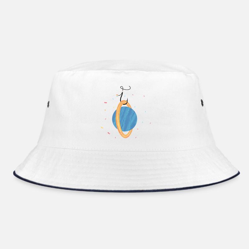 Planet on the hook (3/3) - Bucket Hat - white/navy