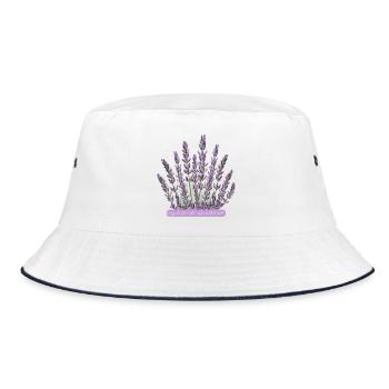 Lavender flowers crazy for lavender - Bucket Hat - white/navy - Front