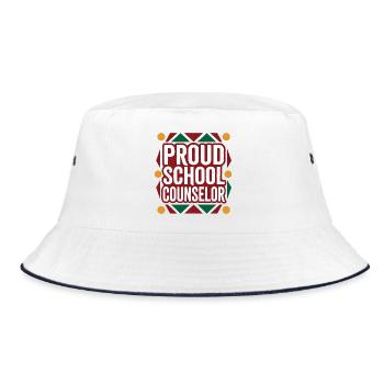 Proud School Counselor  - Bucket Hat - white/navy - Front