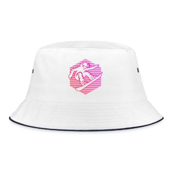 Compact snowboard design for snowboard for - Bucket Hat - white/navy - Front