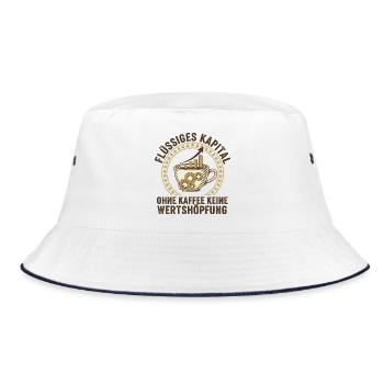 Liquid Capital Coffee - Office Humor - Bucket Hat - white/navy - Front