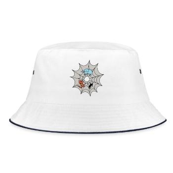 Spider web - Bucket Hat - white/navy - Front