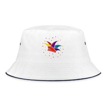 Fool's Cap with Confetti – Carnival & Carnival - Bucket Hat - white/navy - Front