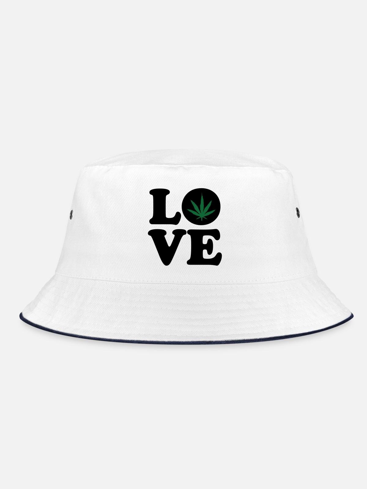 Love weed cannabis - Bob - blanc/marine - Devant