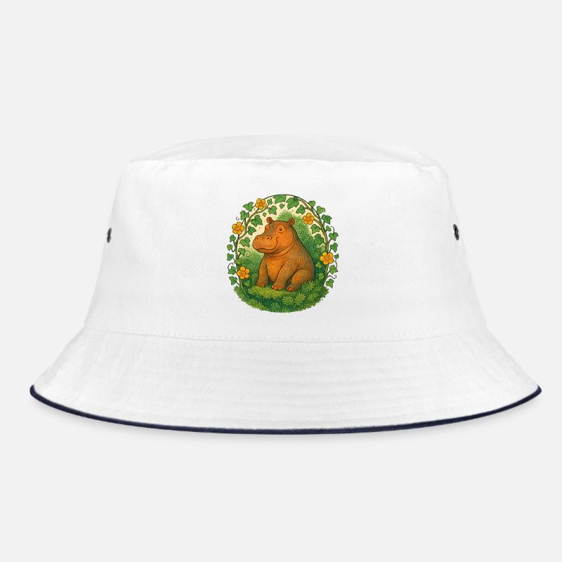 Verspieltes Nilpferd im Ivy Circle Bucket Hat