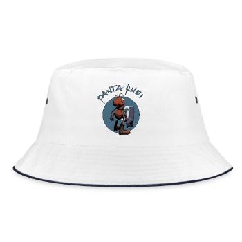 Panta rhei - Ameise vor Pissoir- alles fließt - Bucket Hat - Weiß/Navy - Vorne