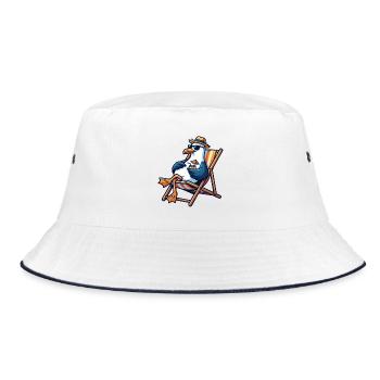 Beach Lounge Seagull - Bucket Hat - white/navy - Front