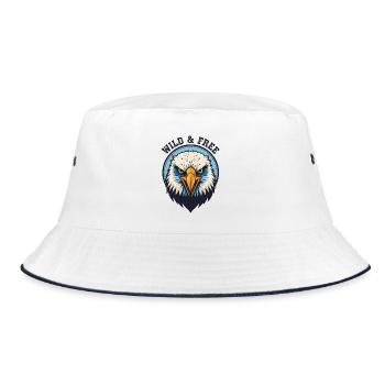 Wild and Free Eagle - Bucket Hat - white/navy - Front