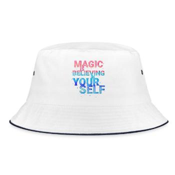 Magic Is Believing in Yourself - Bucket Hat - white/navy - Front