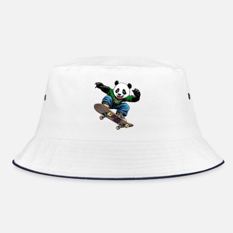 Panda Bear Skateboarder Bucket Hat