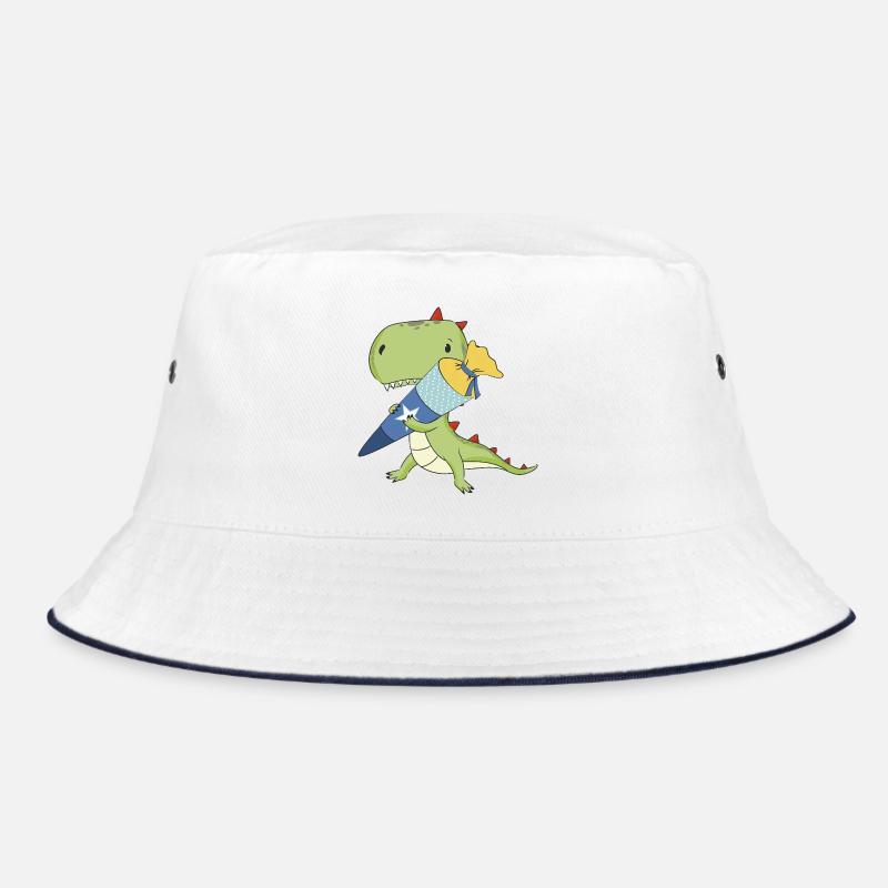 Dino with school cone Bucket Hat