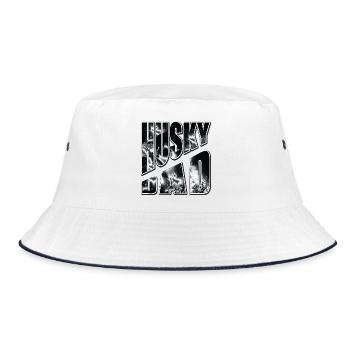 Husky Dad Fog Star - Bucket Hat - white/navy - Front