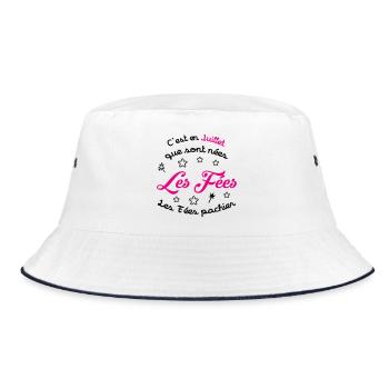 Juli-Geburtstag – Die Feen machen keinen Scheiß! - Bucket Hat - Weiß/Navy - Vorne