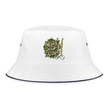Kunstrad, Kunstradfahren, Hallenradsport - Bucket Hat - Weiß/Navy - Vorne