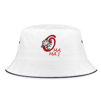 Mama Oma Herz - Bucket Hat - Weiß/Navy - Vorne