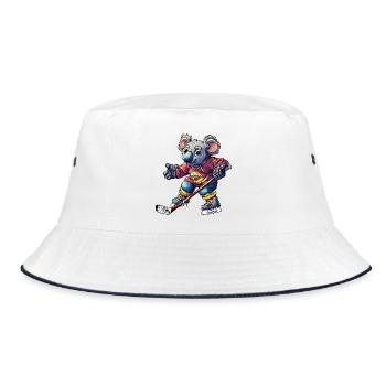 Eishockey Koala - Bucket Hat - Weiß/Navy - Vorne