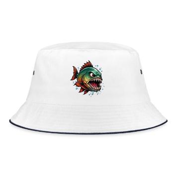 Piranha Deep Sea Fighter - Bucket Hat - white/navy - Front