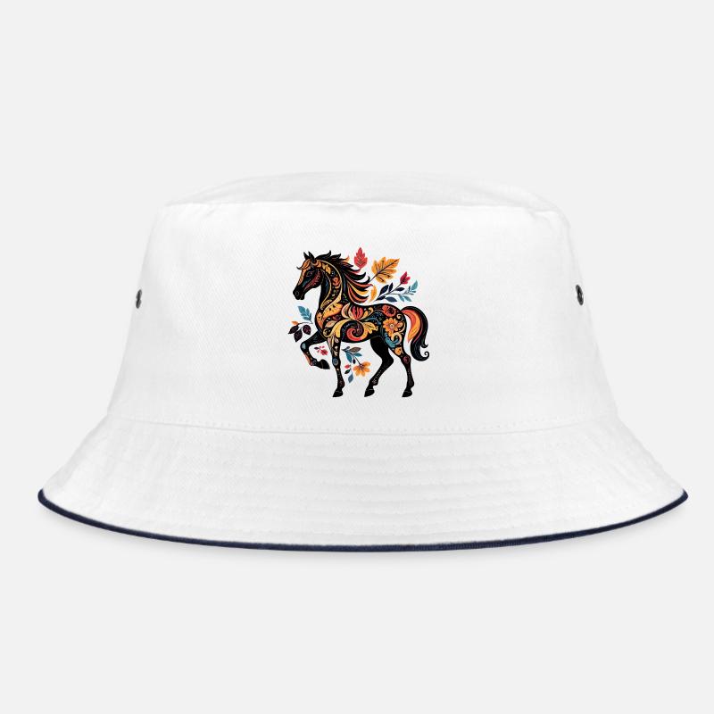 Ornamentpferd mit Blättermustern Bucket Hat