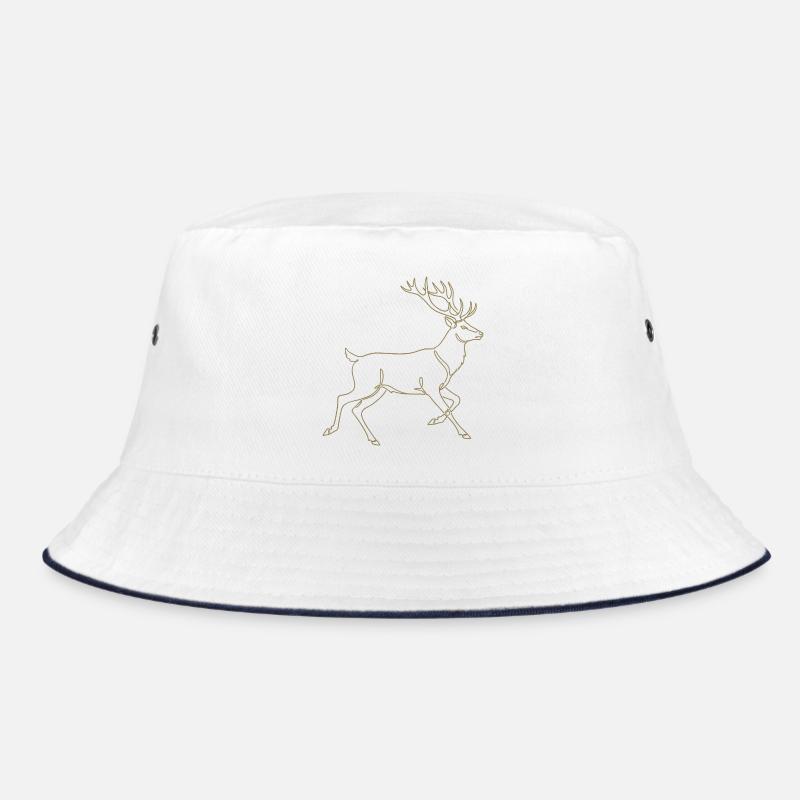 Minimalistische Hirsch Silhouette Geweih Rotwild Bucket Hat