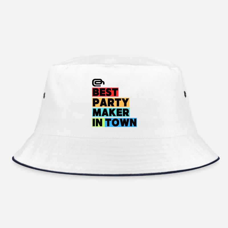 Bester Partymacher / Best Party Maker in Town - Bucket Hat - white/navy