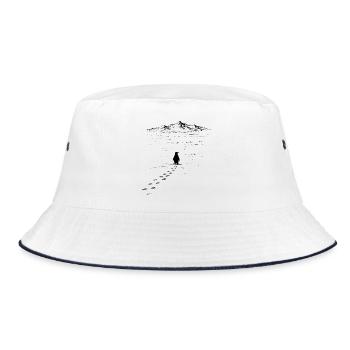 Penguin But Why Nihilist Penguin in the Center - Bucket Hat - white/navy - Front