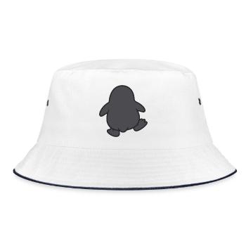 Funny waddling fat penguin - Bucket Hat - white/navy - Front