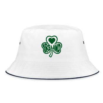 Celtic Shamrock Heart Ireland - Bucket Hat - white/navy - Front