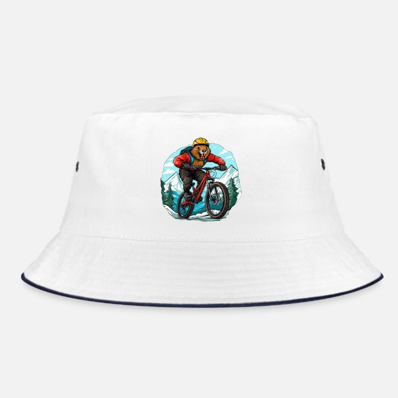 Biker Biber - Bucket Hat - Weiß/Navy