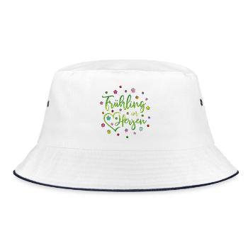 Spring in the heart - Bucket Hat - white/navy - Front