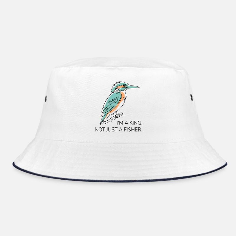I’m a King – Eisvogel Wortspiel Design - Bucket Hat - Weiß/Navy