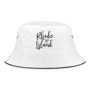 Rhode Island Heart Women's Love Rhode Island - Bucket Hat - Weiß/Navy - Vorne
