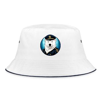 Polar Bear Policewoman / Police Polar Bear - Bucket Hat - white/navy - Front