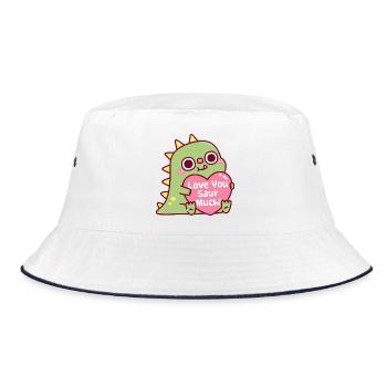 Un dinosaure mignon Câlins de cœur Je t’aime Saur Beaucoup de jeux de mots - Bob - blanc/marine - Devant