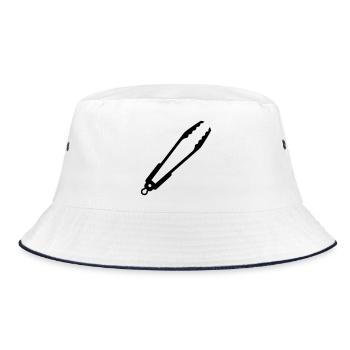 Grill Tongs Tongs Kitchen Gadgets - Bucket Hat - white/navy - Front
