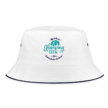 Sankt Peter Ording Camping Glamping Crew Nordsee - Bucket Hat - Weiß/Navy - Vorne