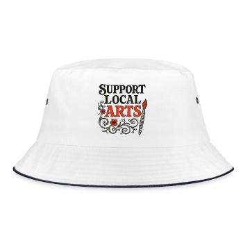 Support Local Arts Emblem - Bucket Hat - white/navy - Front