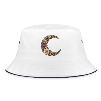 Flower Crescent Wreath - Bucket Hat - white/navy - Front