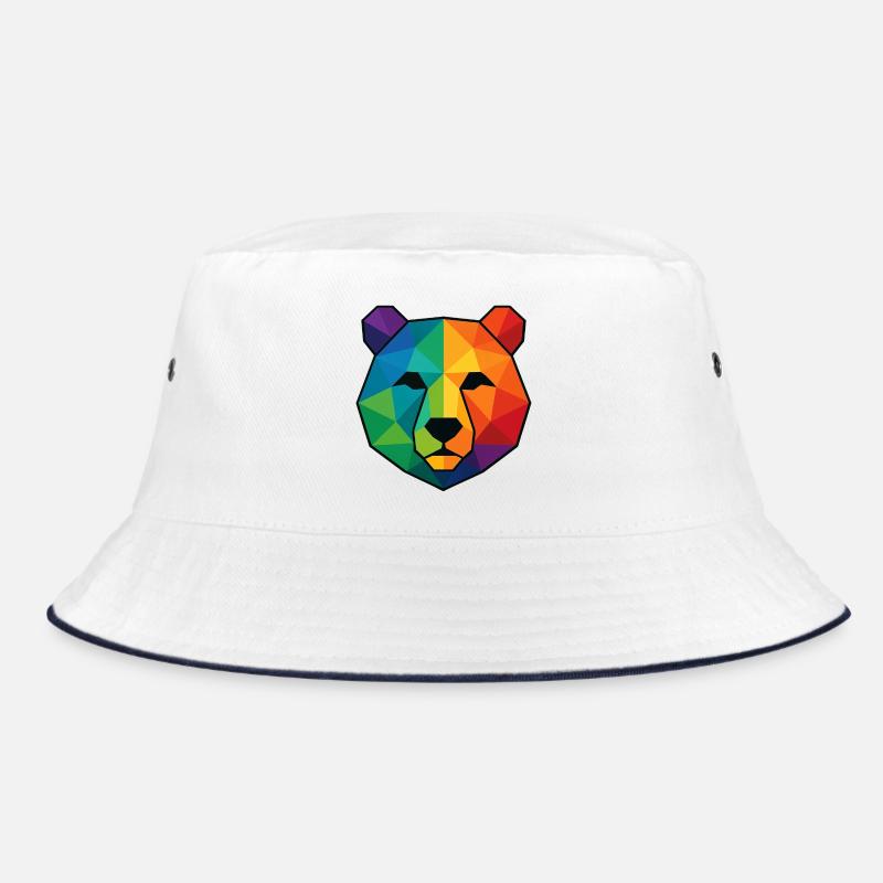 Bunte Pop-Art-Low-Poly-Bär Bucket Hat