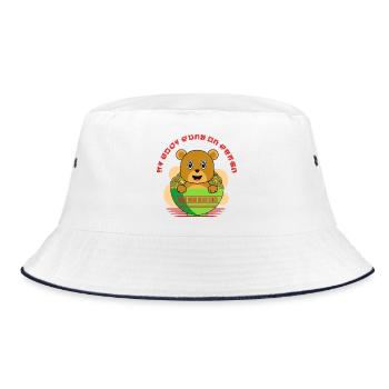 My Body Runs on Ramen Cute Bear Noodle - Bucket Hat - white/navy - Front
