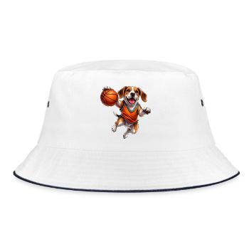Beagle Joueur de basket Amoureux des chiens - Bob - blanc/marine - Devant