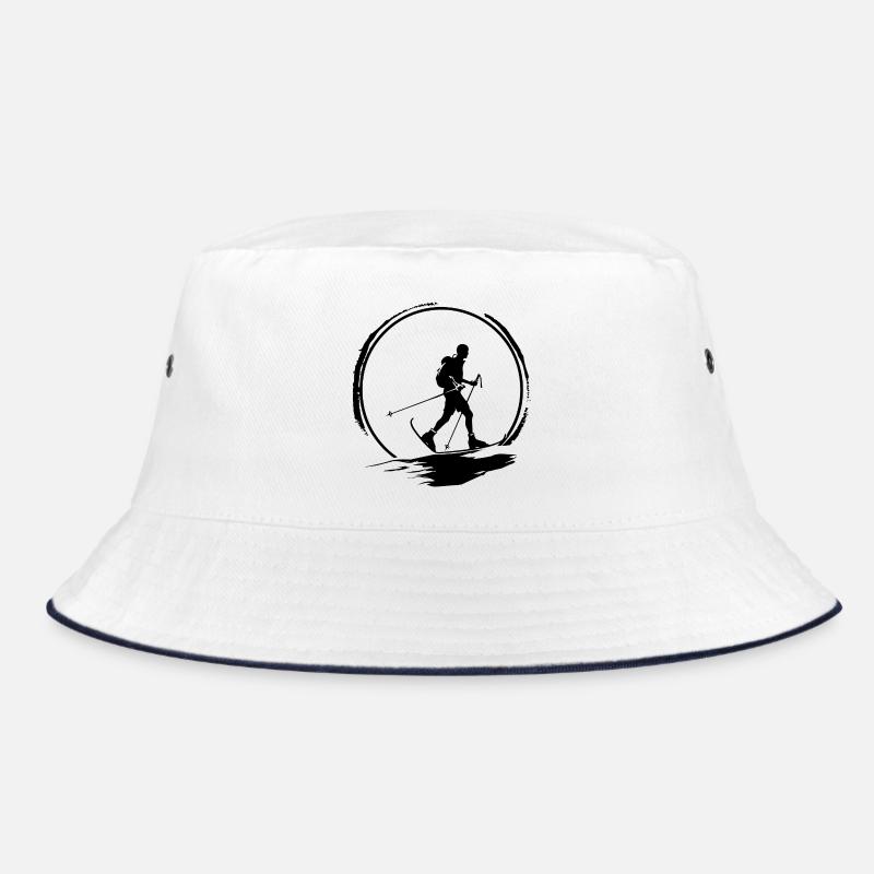 Nordic Walking Man Silhouette Bucket Hat